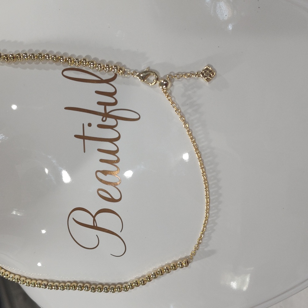 Kendra Scott Abbie Gold Beaded Necklace In Azalea Illusion - Picture 5 of 8